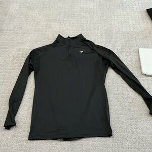 Men’s gym shark black athletic quarter zip up workout jacket size large GUC